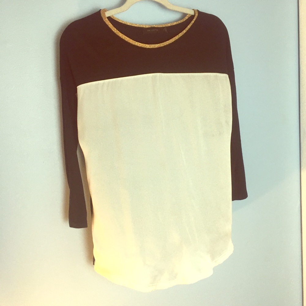 The Limited top, silky front, soft, colorblock
